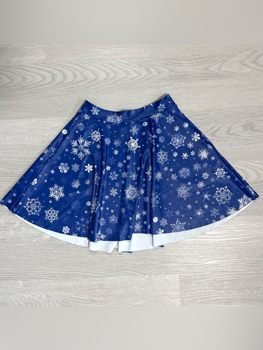 Blackmilk Navy Blue Snowflake Snowfall Skater Pocket Skirt